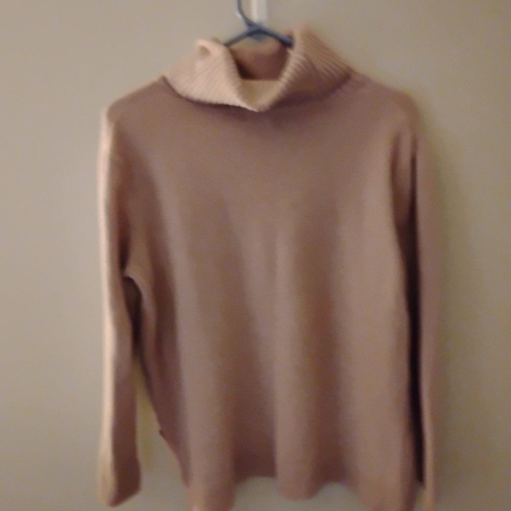 SO Women's Cowl Neck Sweater - Tan